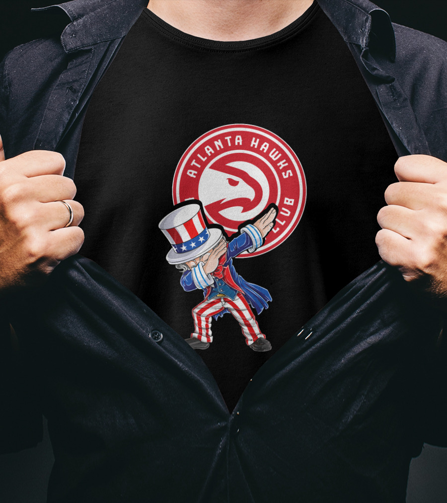 Atlanta Hawks Fans Patriotic Uncle Sam Dabbing 4Th July Celebration T-Shirt