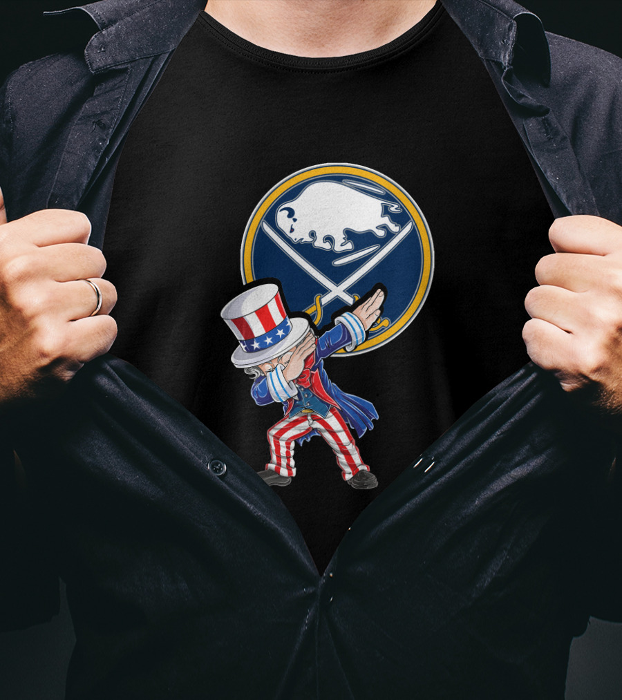 Uncle Sam Dabbing Buffalo Sabres Fans 4Th July Celebration T-Shirt