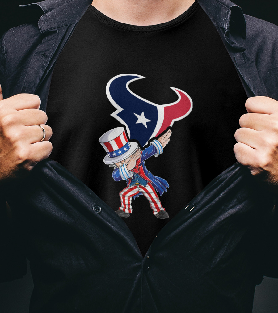 Uncle Sam Dabbing Houston Texans 4Th Of July Celebration T-Shirt