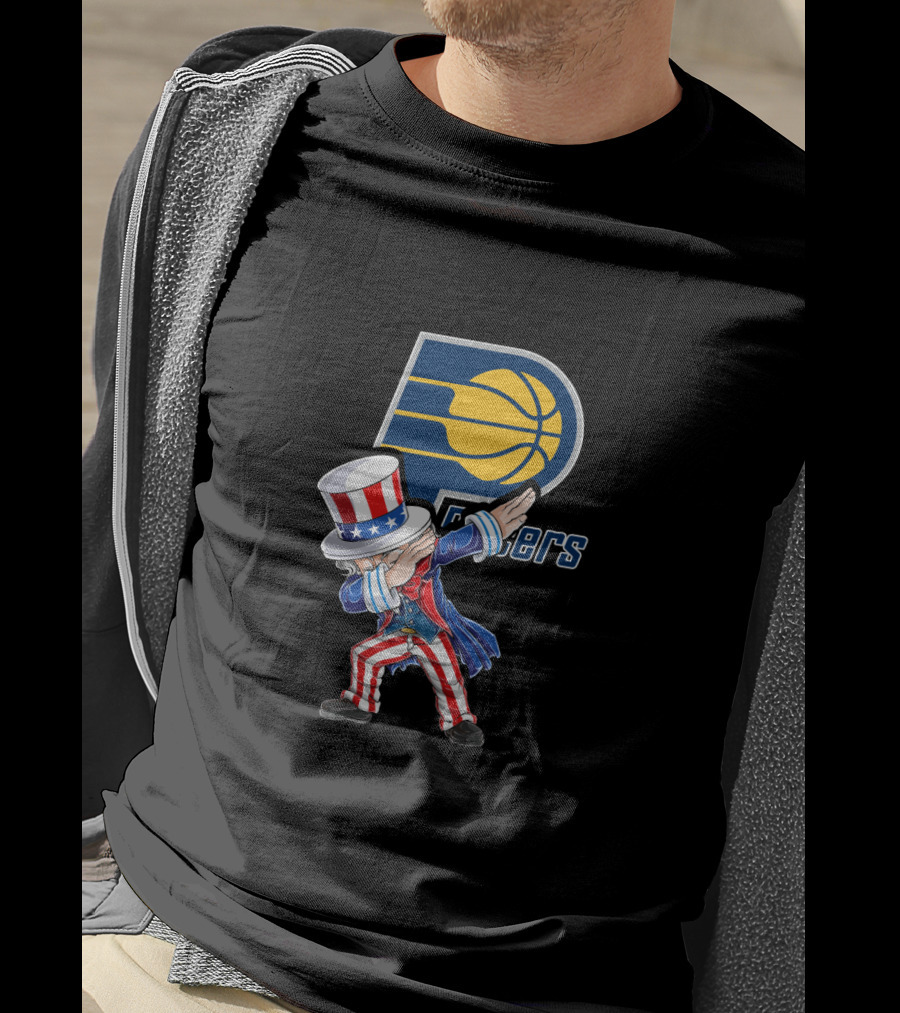 Uncle Sam Dabbing Indiana Pacers Logo 4Th Of July Fans T-Shirt