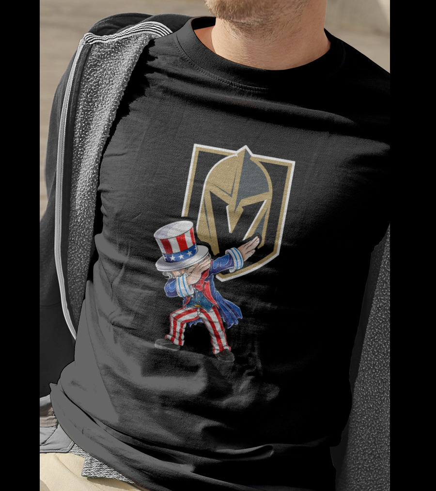 Uncle Sam Dabbing Vegas Golden Knights 4Th Of July Celebration T-Shirt