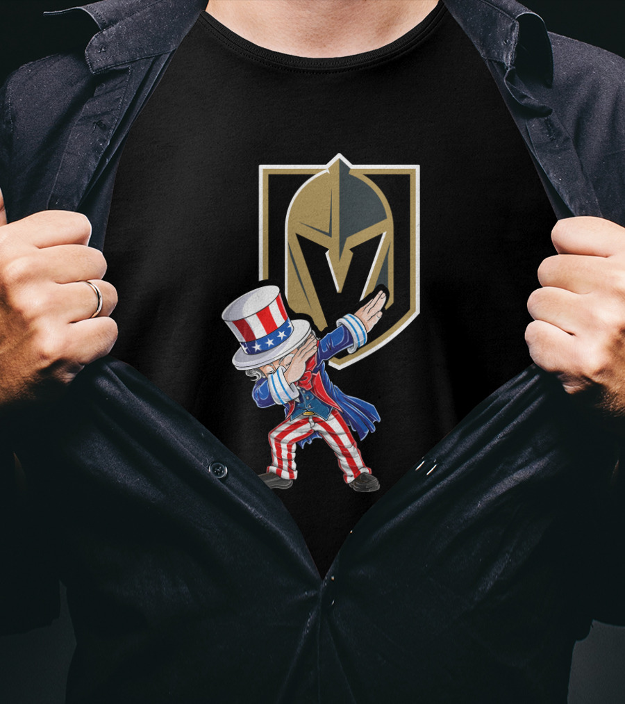 Uncle Sam Dabbing Vegas Golden Knights 4Th Of July Celebration T-Shirt