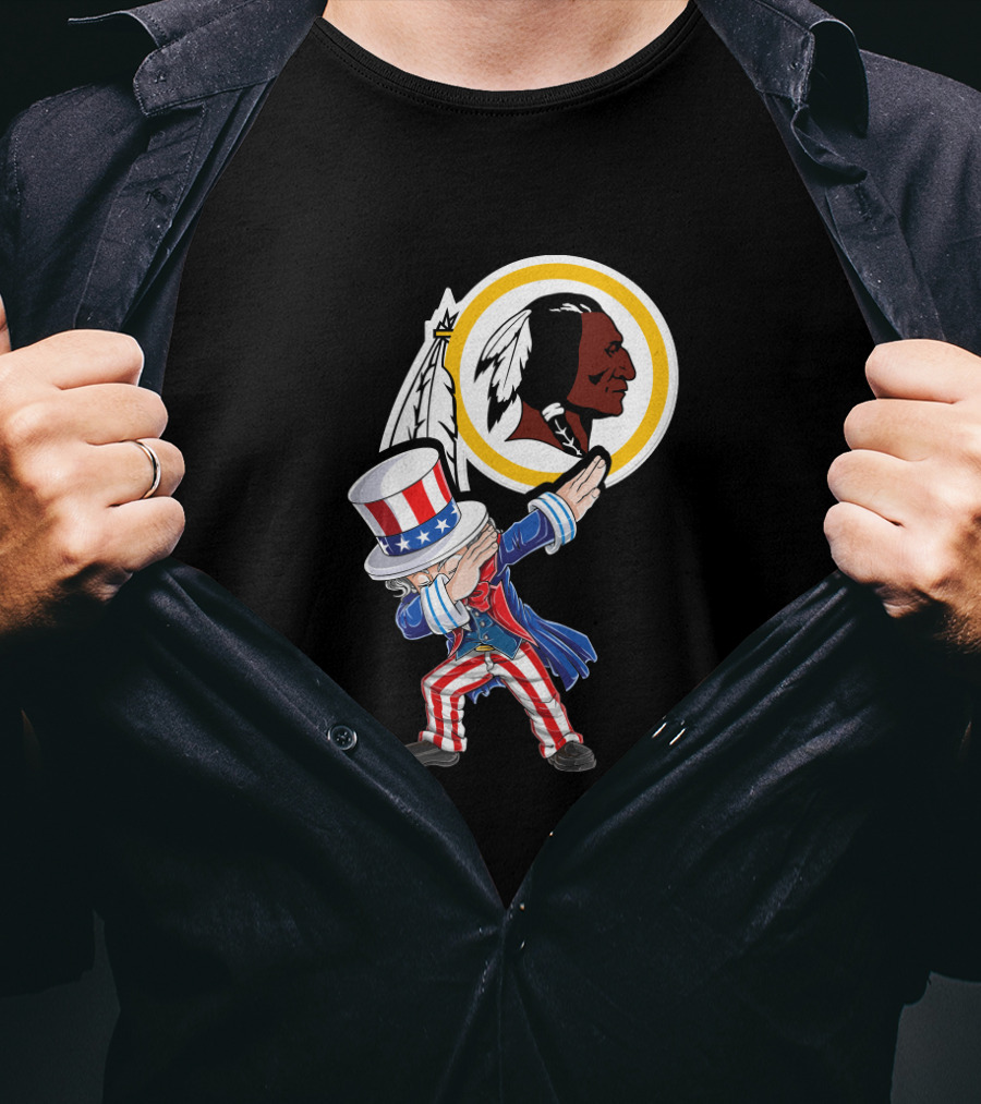 Uncle Sam Dabbing 4Th July Washington Redskins T-Shirt