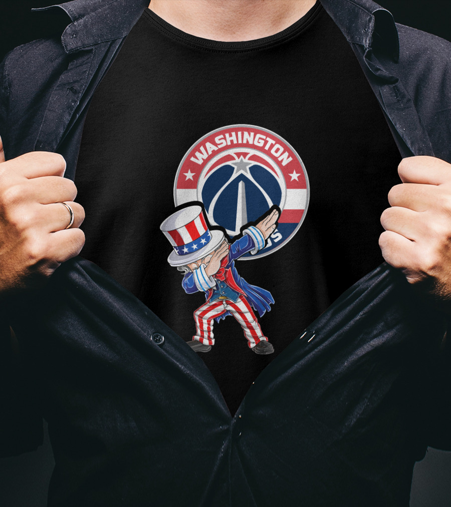 Uncle Sam Dabbing Washington Wizards 4Th July Celebration Iconic Symbol T-Shirt