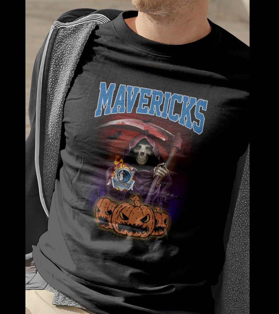 Mavericks Grim Reaper Halloween Pumpkins Scythe T-Shirt