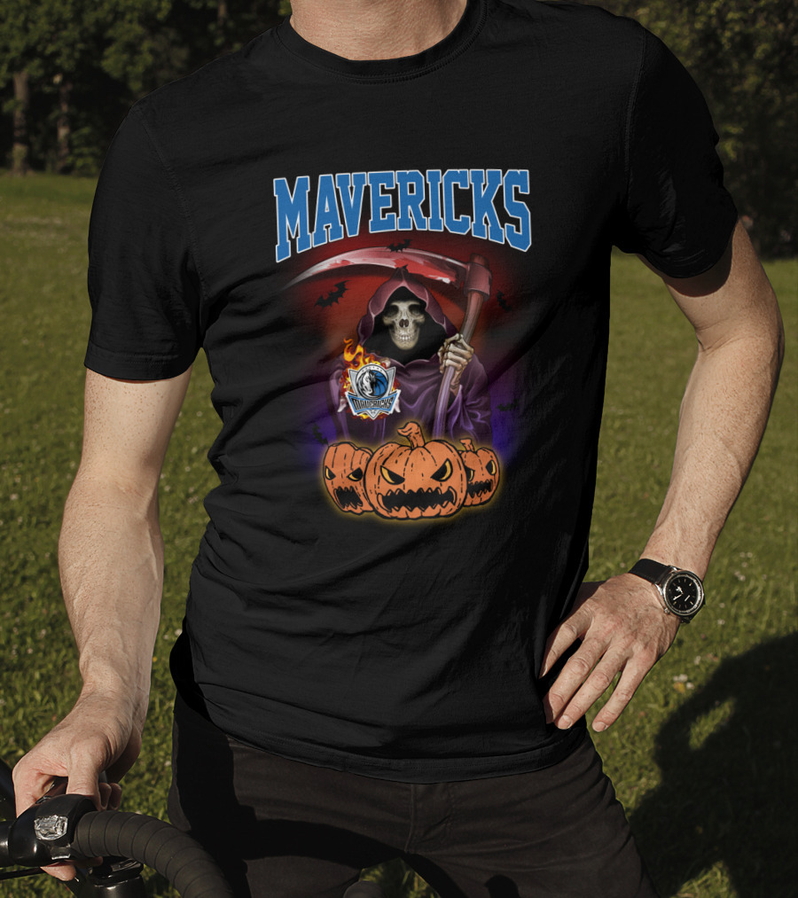 Mavericks Grim Reaper Halloween Pumpkins Scythe T-Shirt