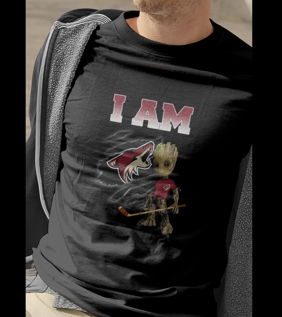 I Am Arizona Coyotes Groot Hockey Fan T-Shirt
