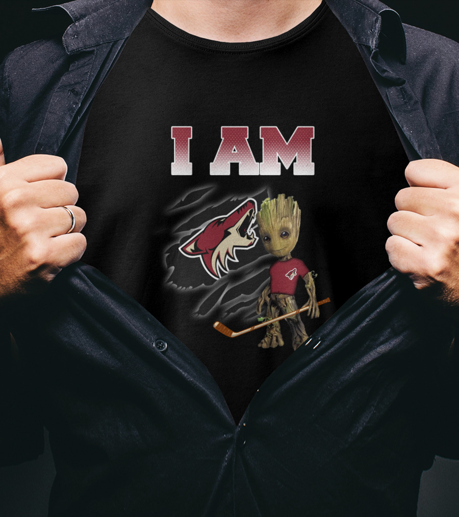 I Am Arizona Coyotes Groot Hockey Fan T-Shirt