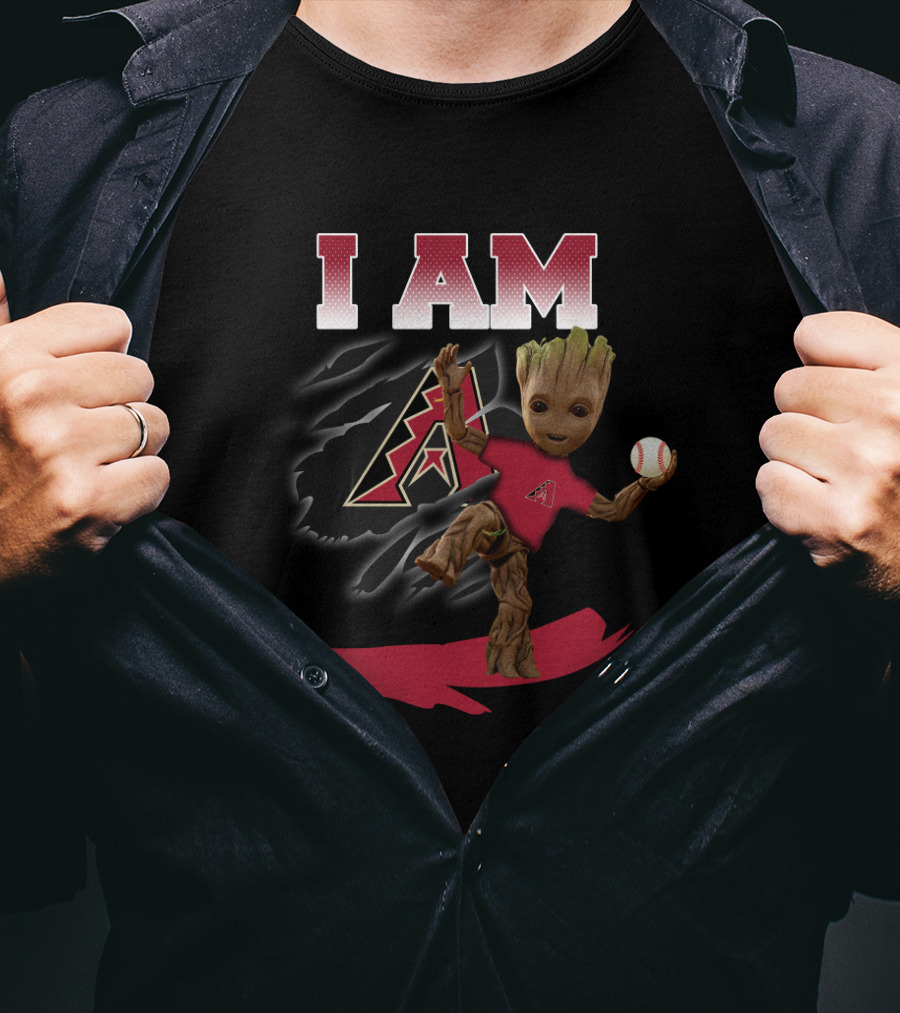 I Am Arizona Diamondbacks Groot Baseball Fan T-Shirt