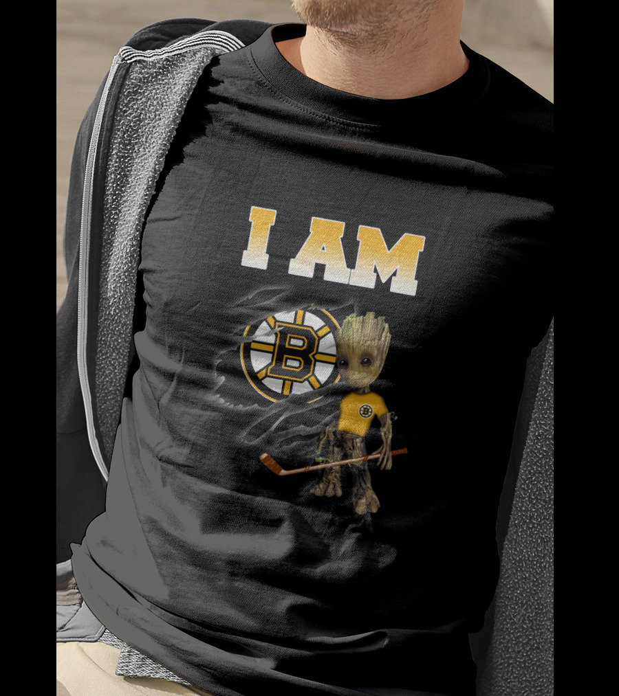 I Am Boston Bruins Groot Hockey Fan T-Shirt