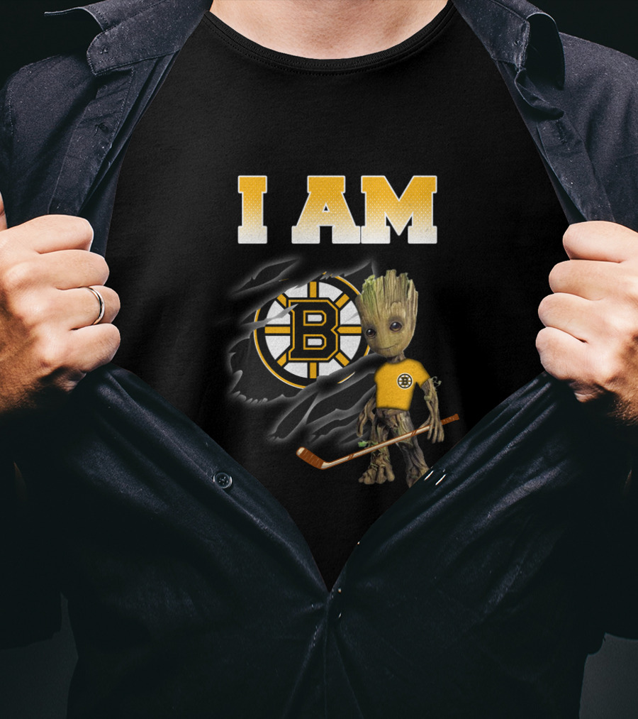 I Am Boston Bruins Groot Hockey Fan T-Shirt