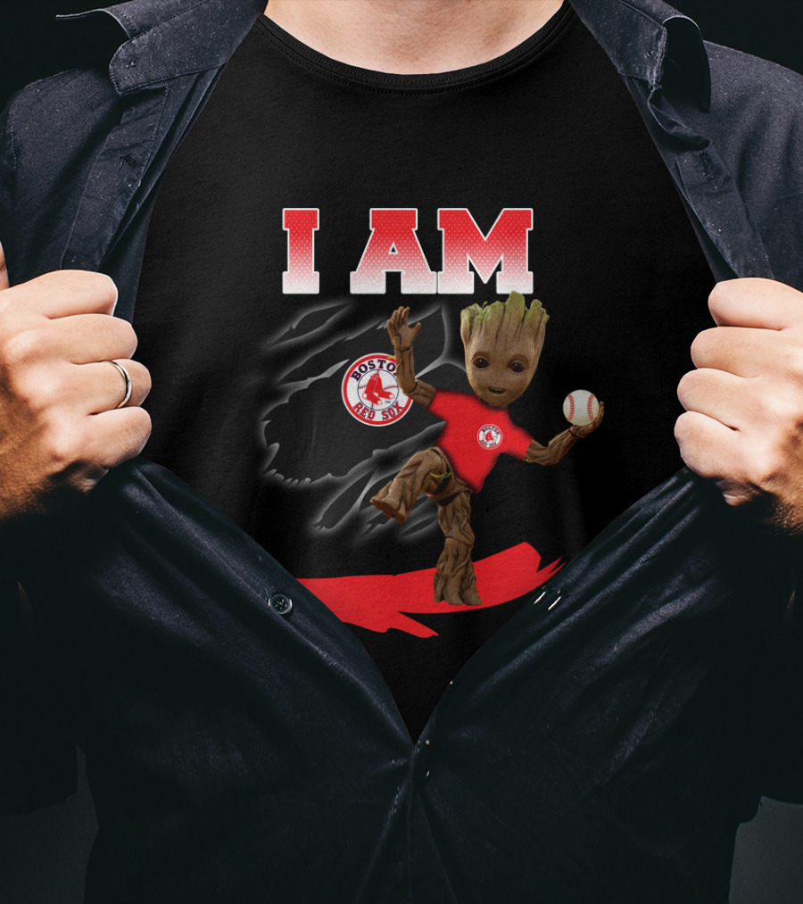I Am Boston Red Sox Groot Baseball Fan T-Shirt