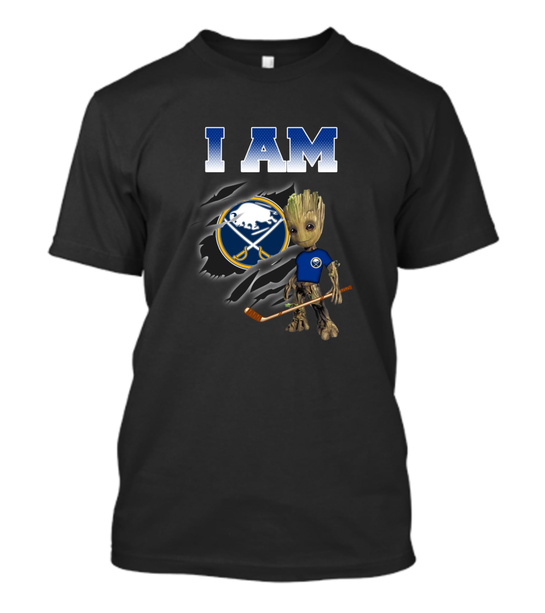 I Am Buffalo Sabres Groot Hockey Fan T-Shirt