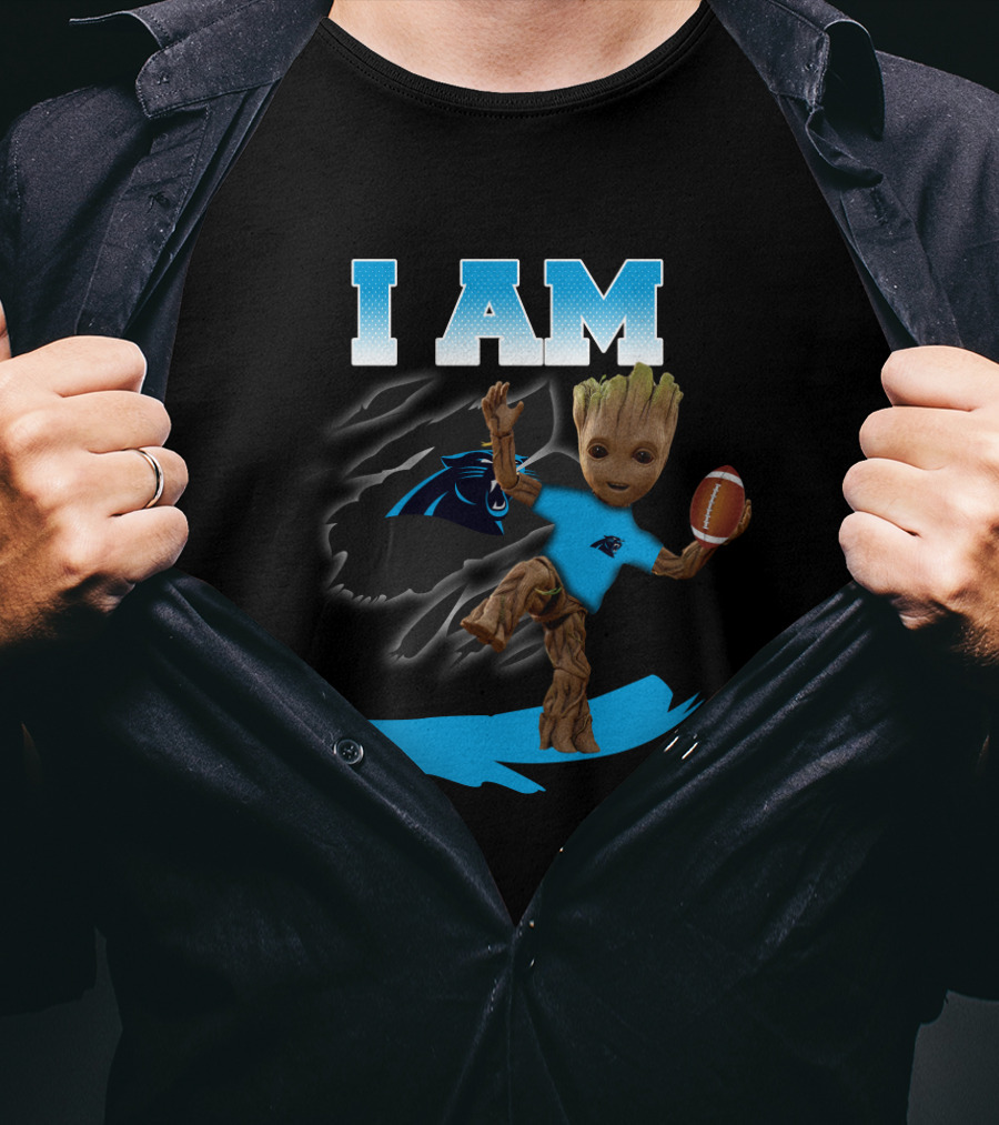 I Am Carolina Panthers Groot Football Fan T-Shirt