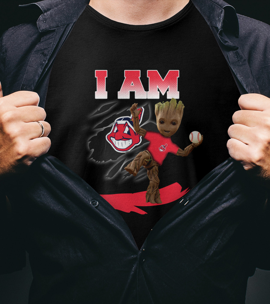 I Am Cleveland-Indians Groot Baseball Fan Enthusiast T-Shirt