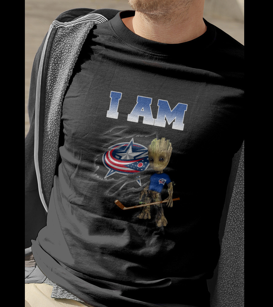 I Am Columbus Blue Jackets Groot Hockey Fan T-Shirt