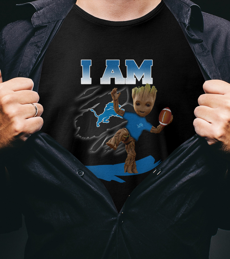 I Am Detroit Lions Groot Football Fan T-Shirt