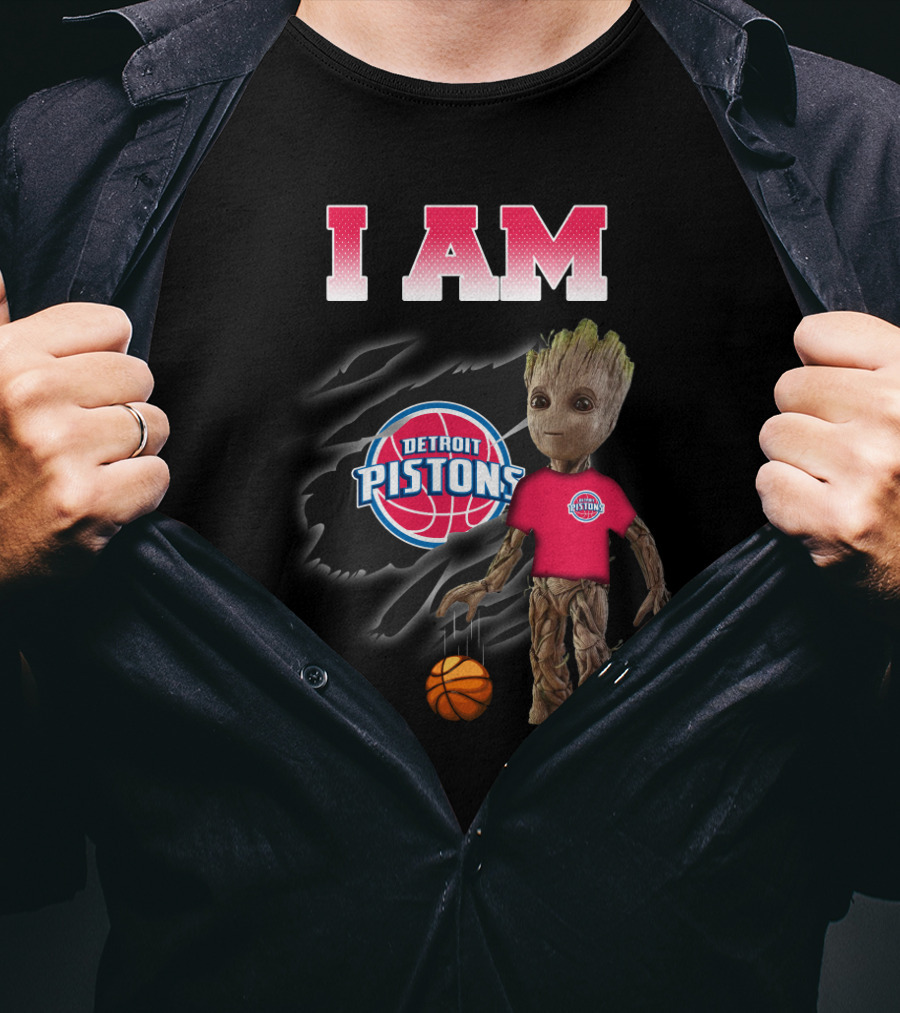 I Am Detroit Pistons Groot Basketball Fans T-Shirt