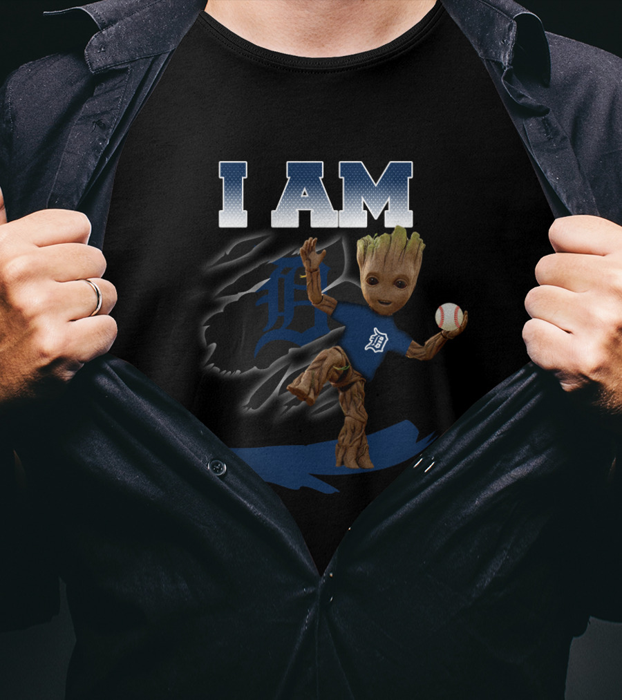 I Am Detroit Tigers Groot Baseball Fan T-Shirt