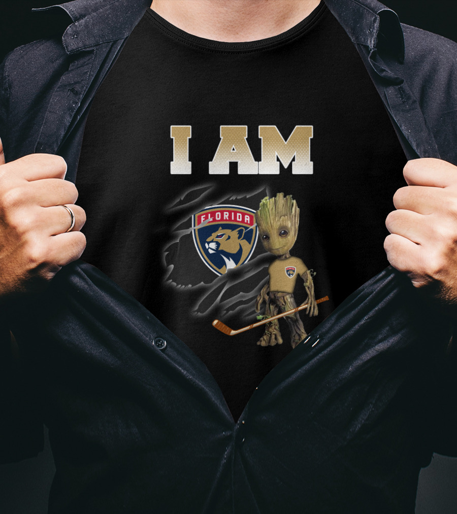 I Am Florida Panthers Groot Hockey Fan T-Shirt