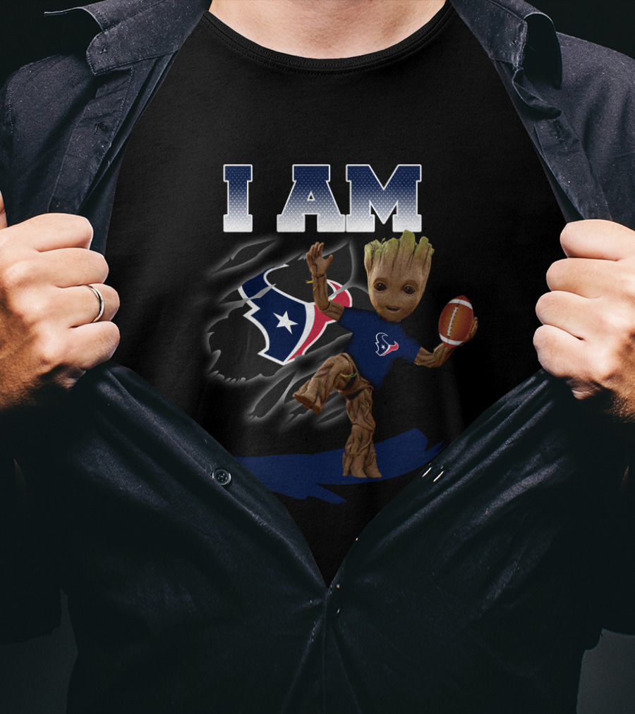 I Am Groot Houston Texans Football Fan T-Shirt