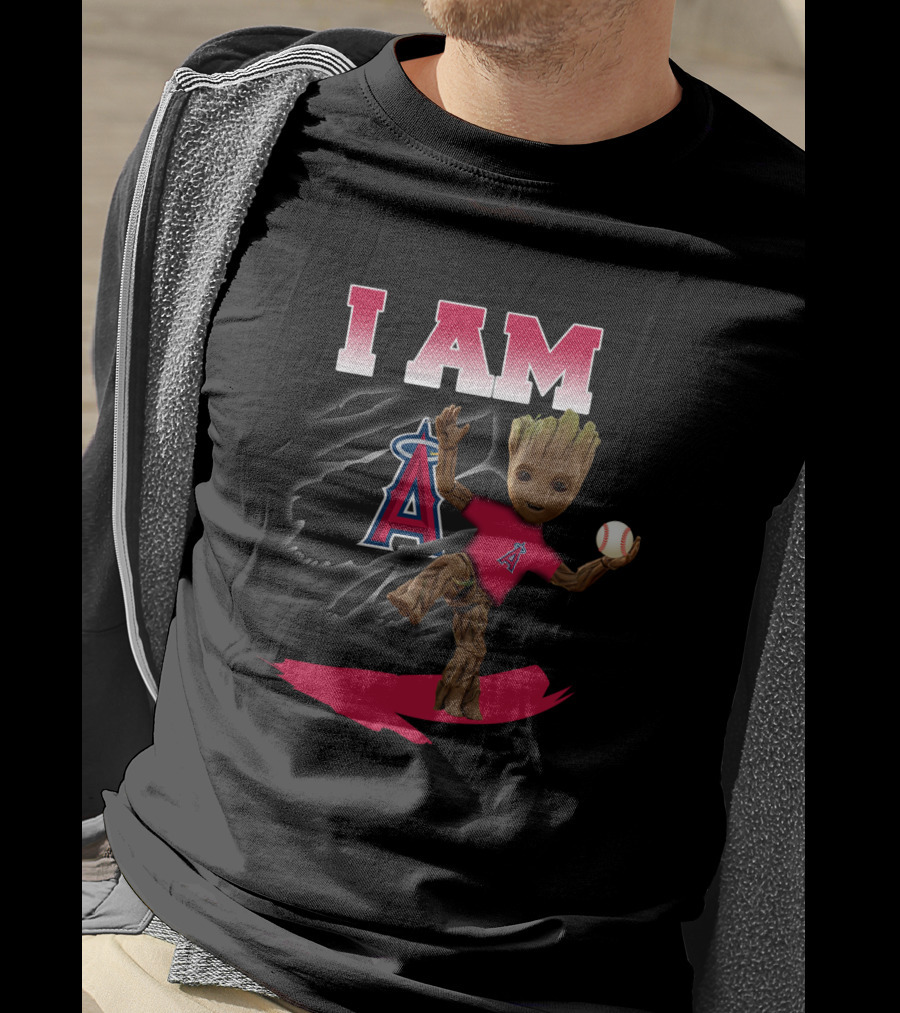 I Am Los Angeles Angels Groot With Baseball T-Shirt
