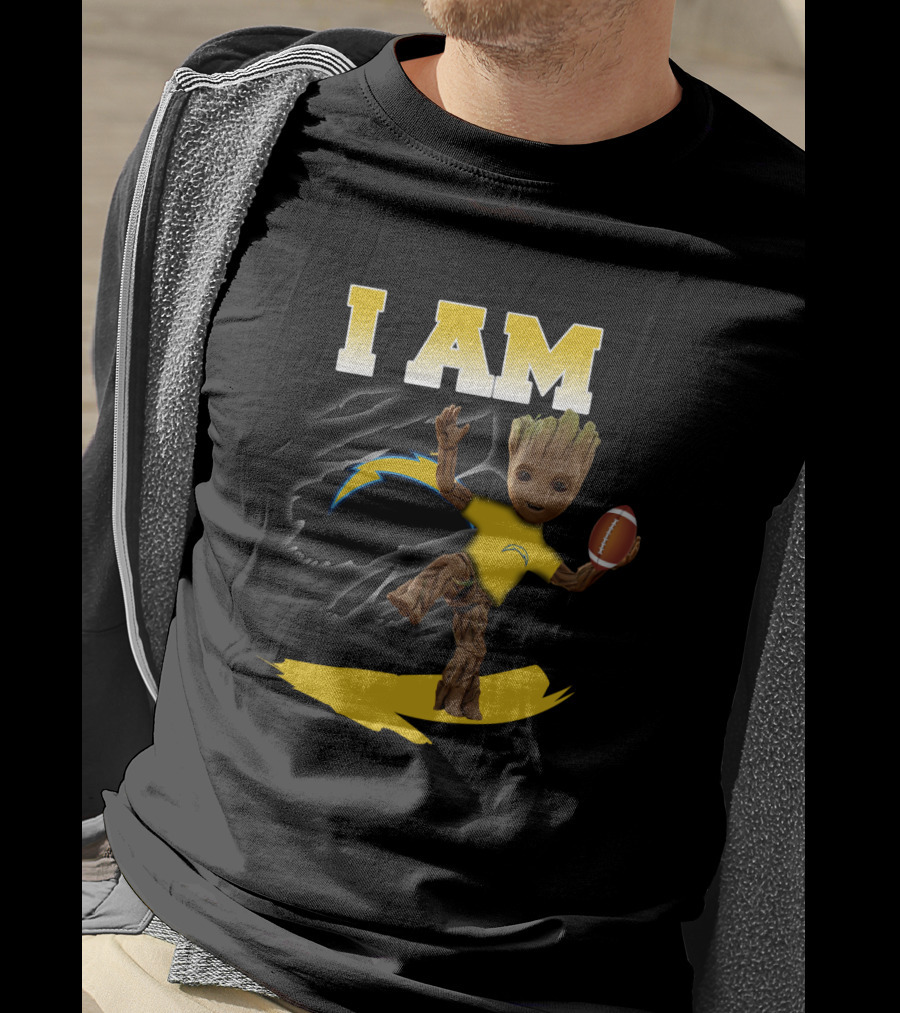 I Am Los Angeles Chargers Groot Football Fan T-Shirt