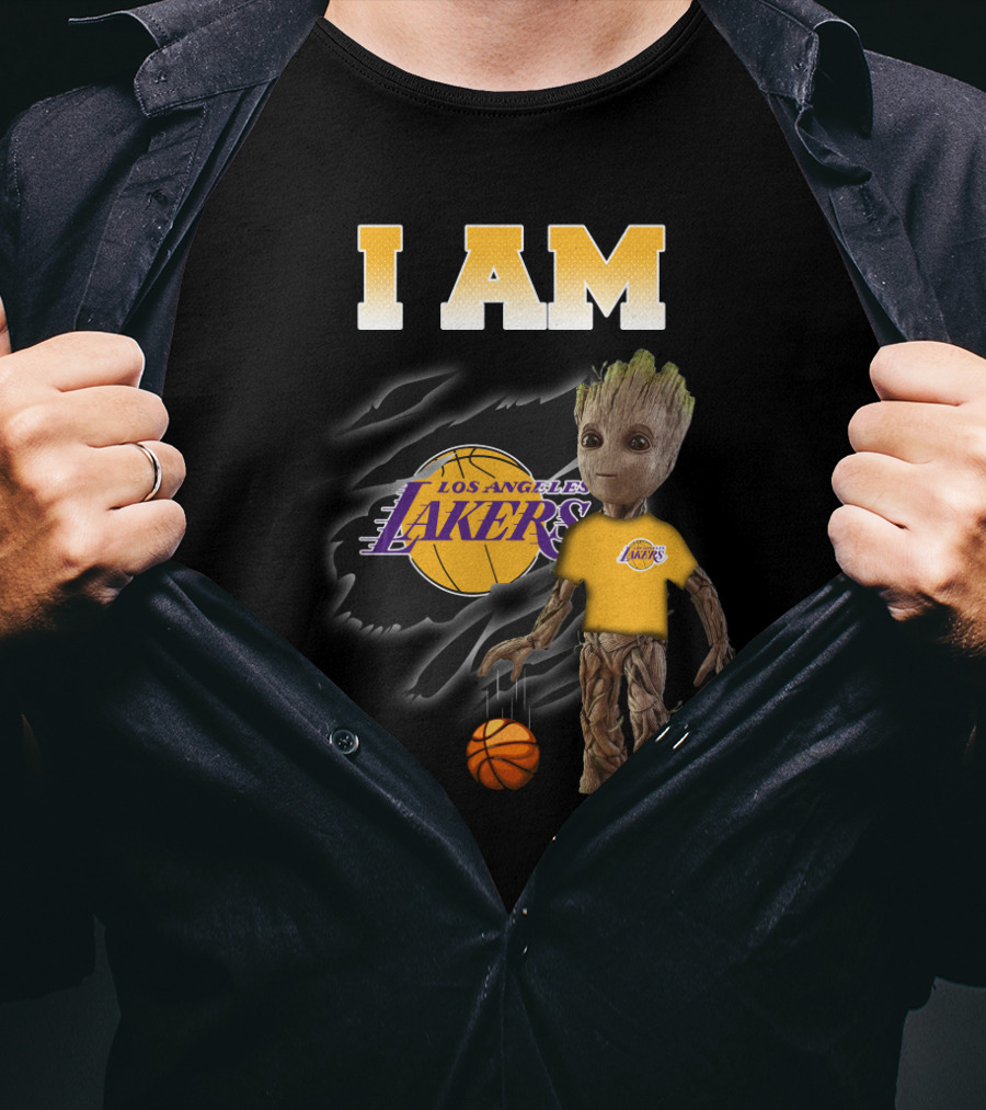 I Am Los Angeles Lakers Groot Basketball Fans T-Shirt