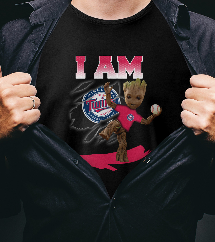 I Am Minnesota Baseball Twins Groot T-Shirt