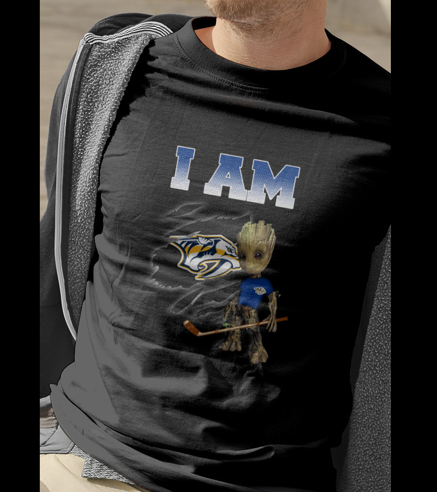 I Am Groot Nashville Predators Fan Hockey Team T-Shirt