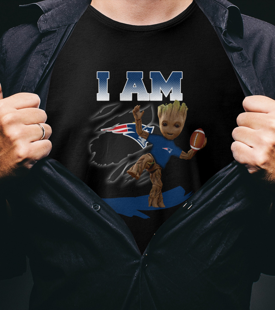 I Am New England Patriots Groot Football Fan T-Shirt