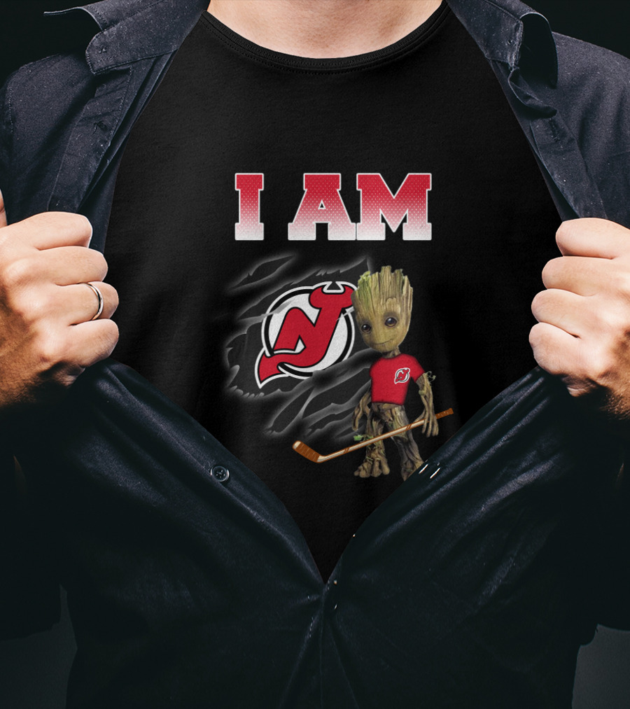 I Am New Jersey Devils Groot Hockey Fan T-Shirt
