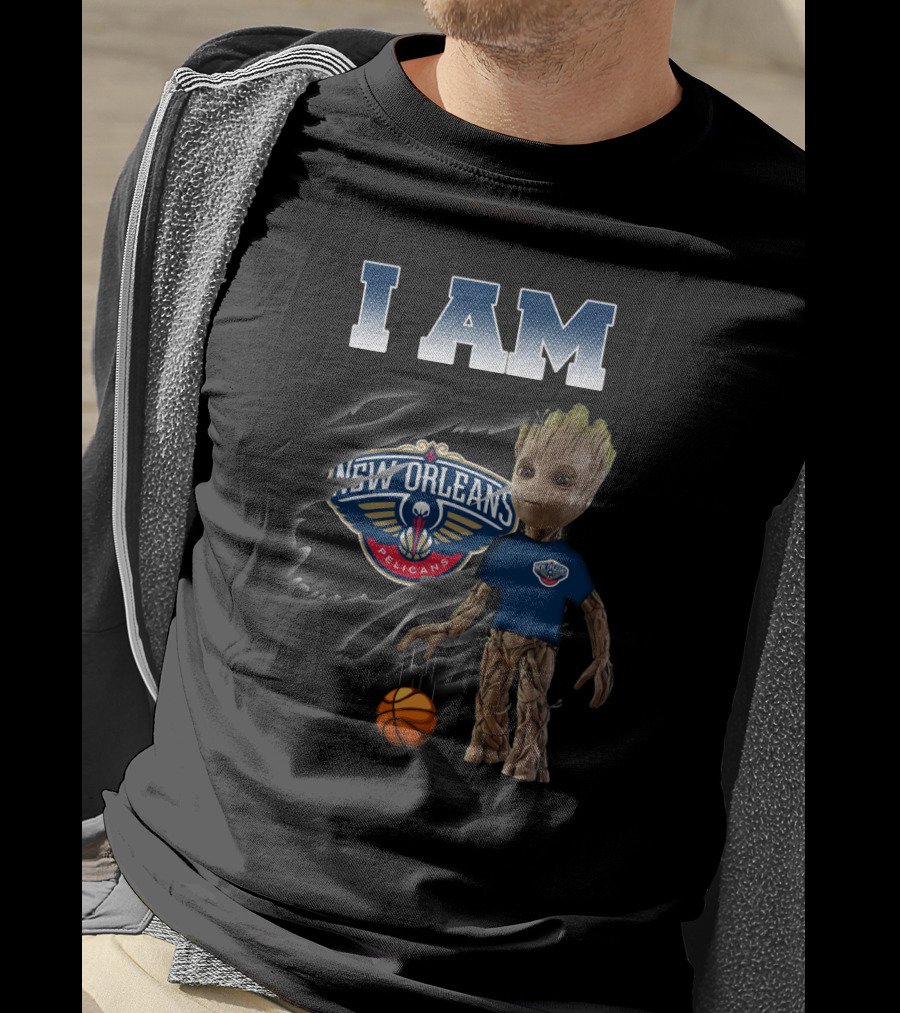 I Am Groot New Orleans Pelicans Basketball Fan T-Shirt