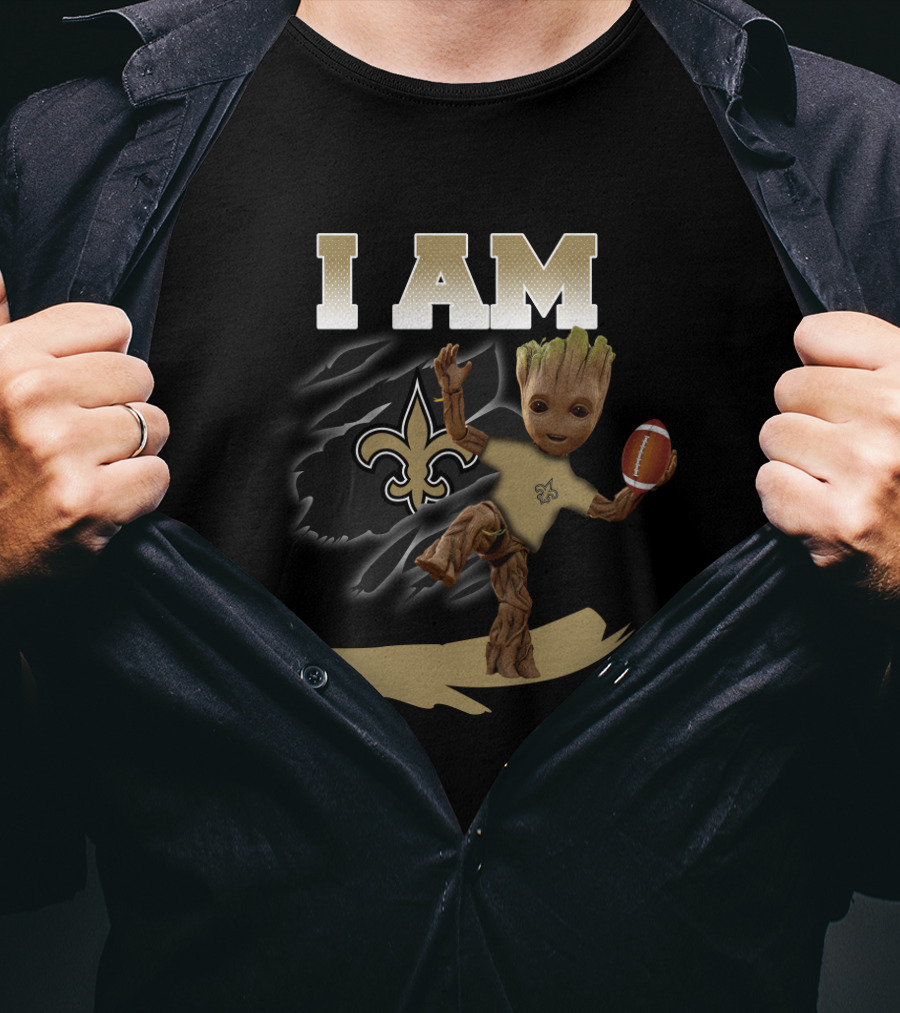 I Am New Orleans Saints Groot Football T-Shirt