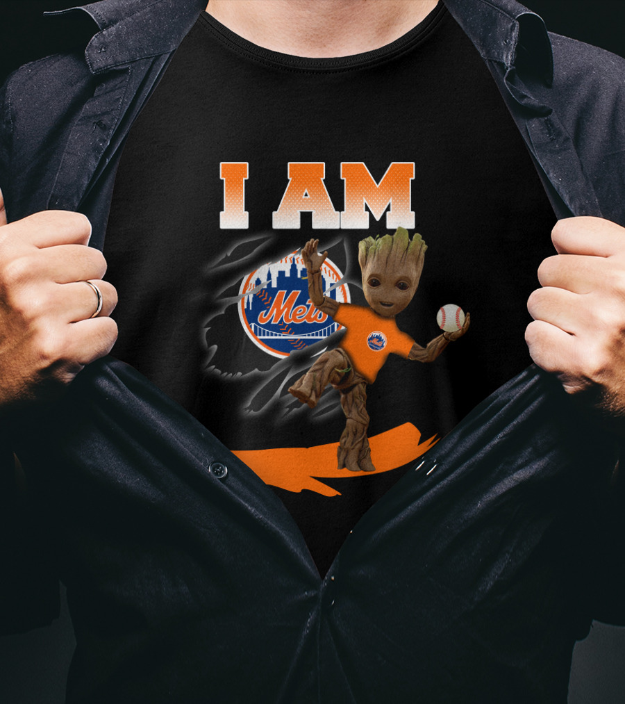 I Am Groot New York Mets Baseball Fan Mashup T-Shirt