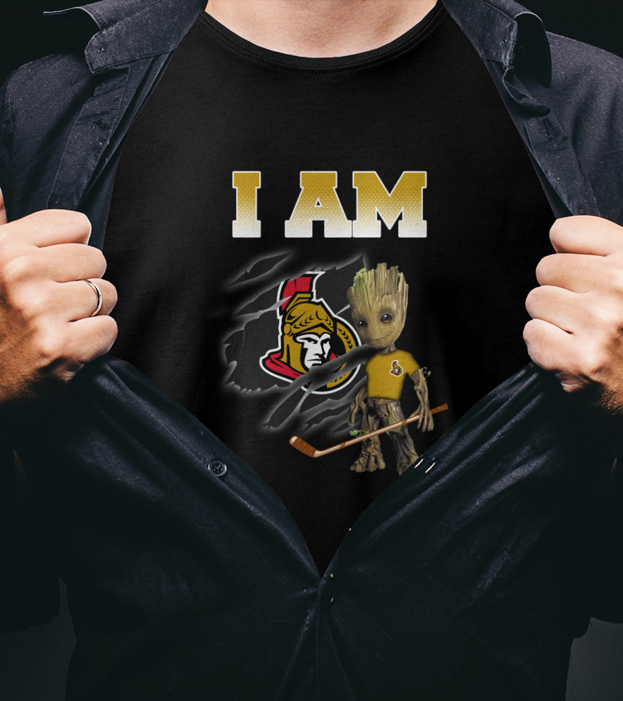 Ottawa Senators Groot With Hockey Stick I Am T-Shirt