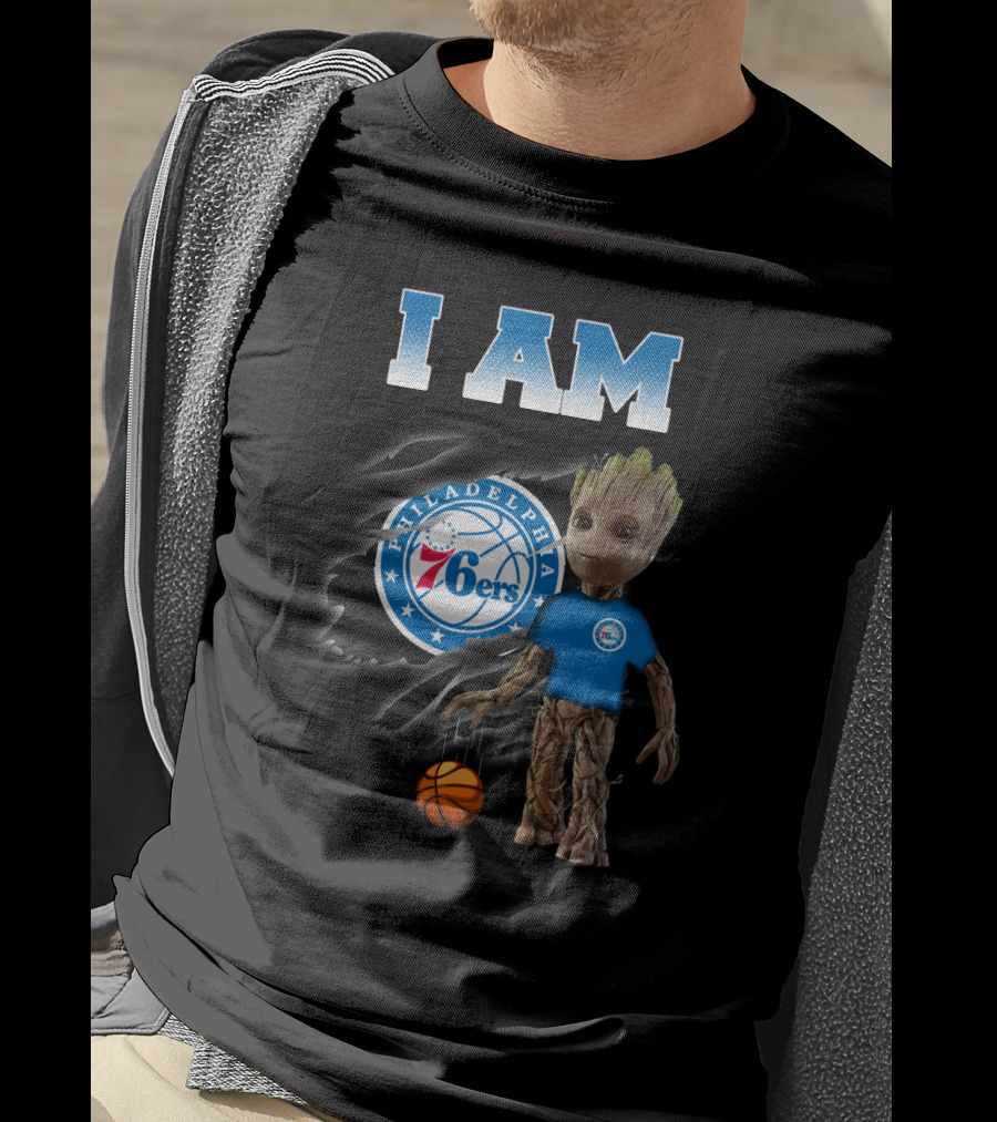 I Am Philadelphia 76ers Groot Basketball Fan T-Shirt
