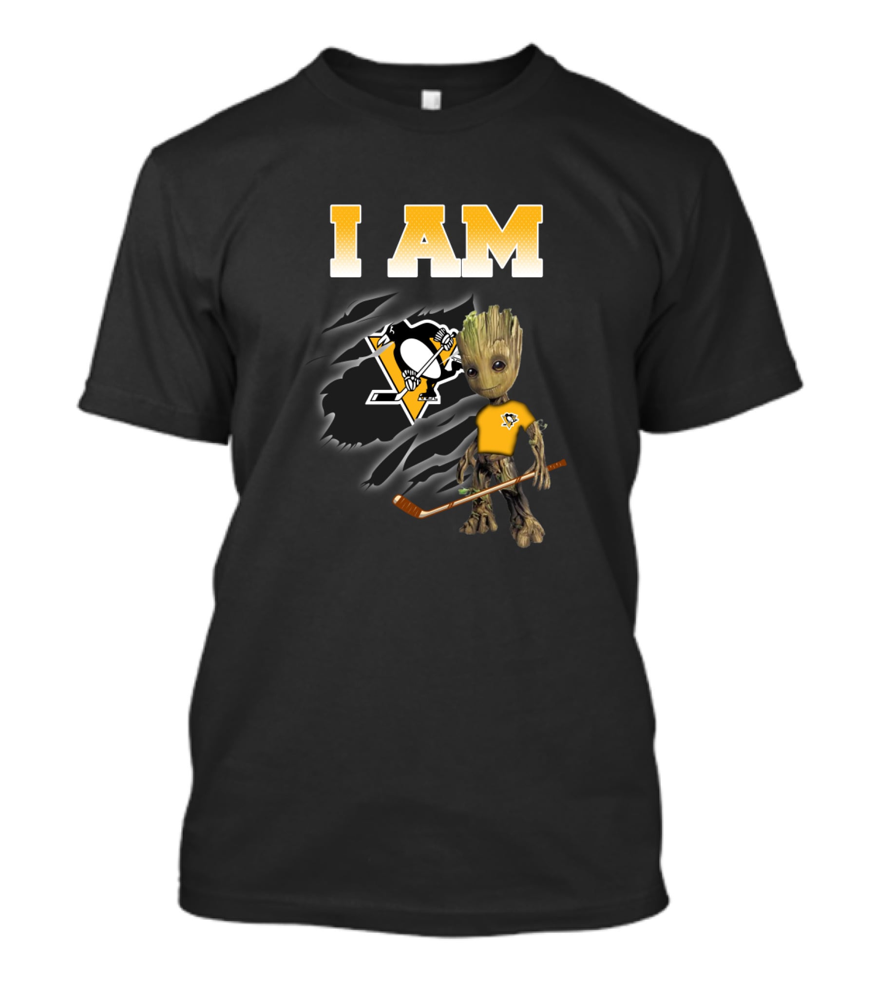 I Am Pittsburgh Penguins Groot Hockey Fan T-Shirt