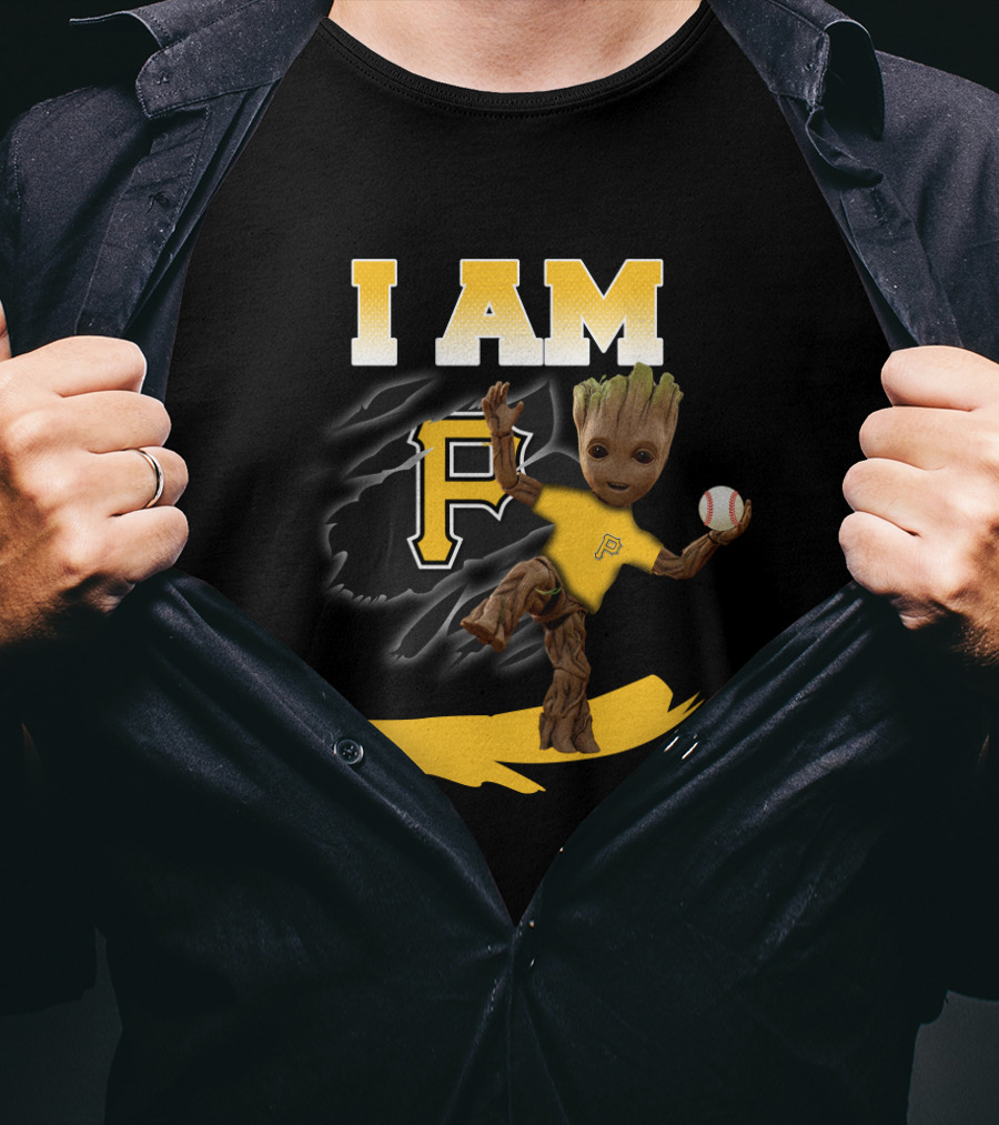 I Am Groot Pittsburgh Pirates Fan Baseball T-Shirt