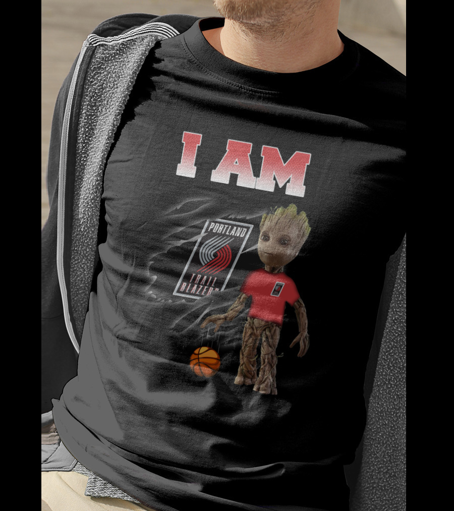 I Am Portland Trail Blazers Groot Basketball Fan T-Shirt