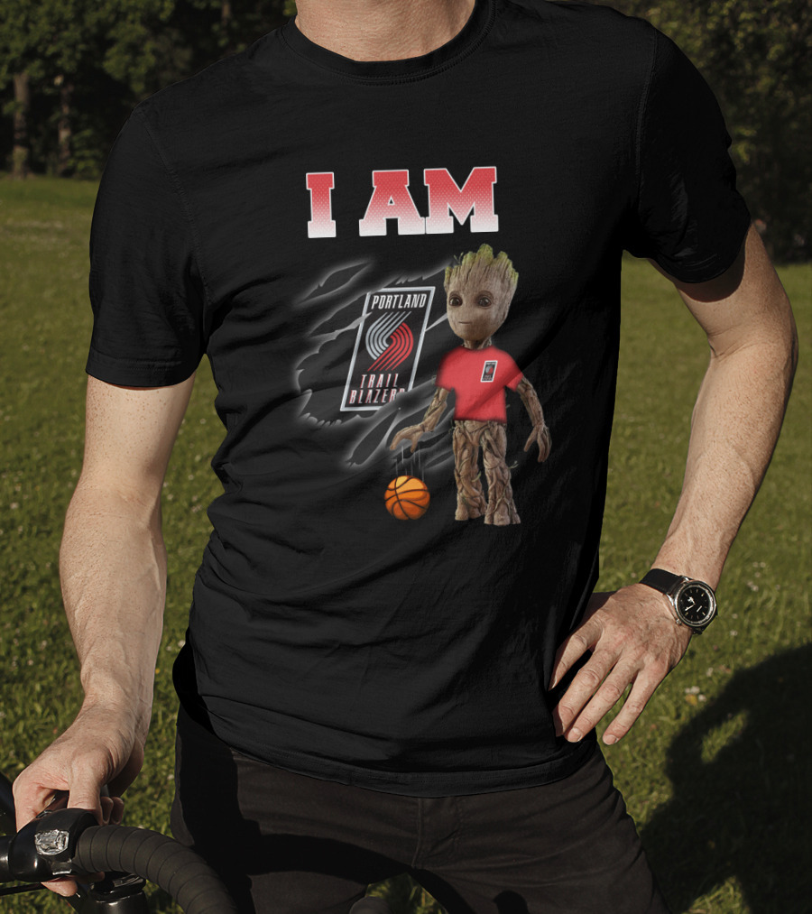 I Am Portland Trail Blazers Groot Basketball Fan T-Shirt