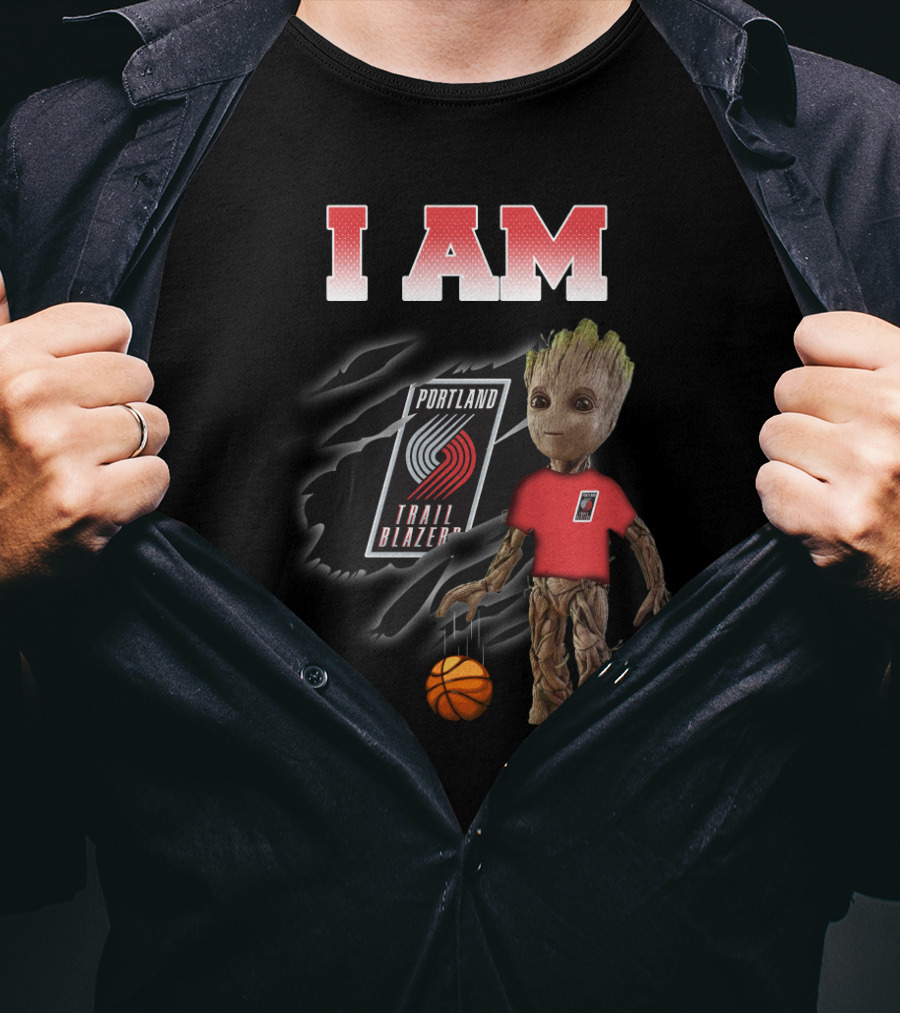 I Am Portland Trail Blazers Groot Basketball Fan T-Shirt