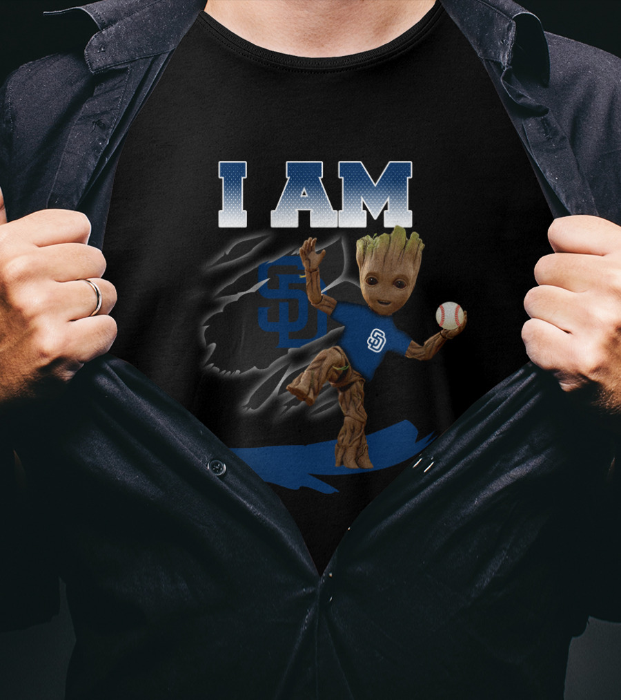 I Am San Diego Padres Groot Baseball Fan T-Shirt