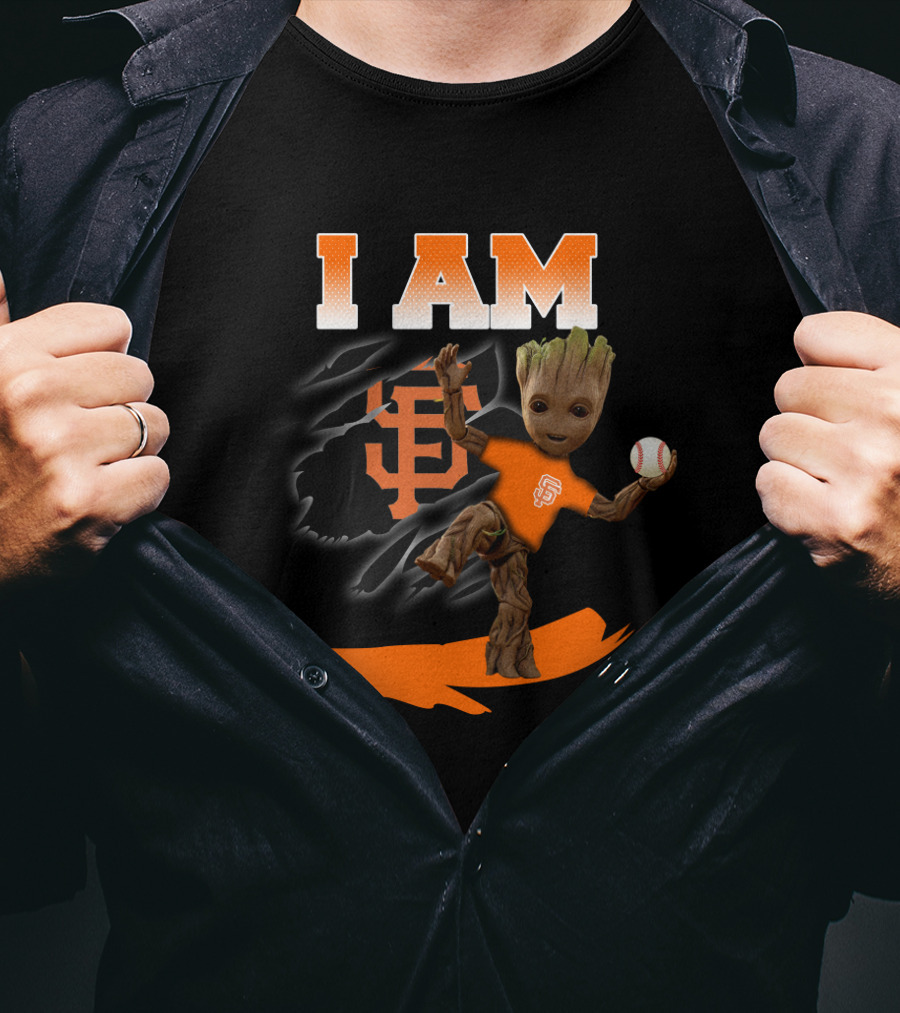I Am San Francisco Giants Groot Baseball Fan T-Shirt
