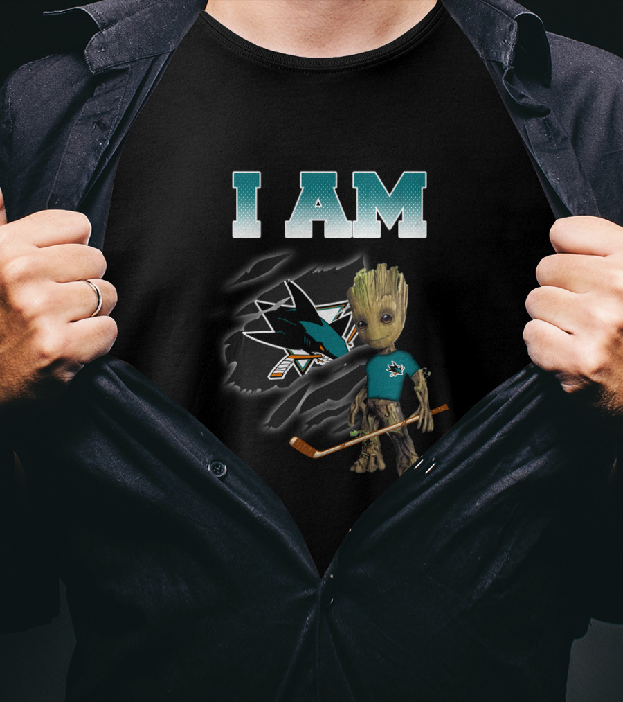 I Am San Jose Sharks Groot Fan Hockey Nhl T-Shirt