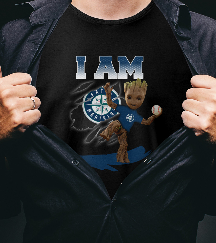 I Am Seattle Mariners Groot Baseball Fan T-Shirt