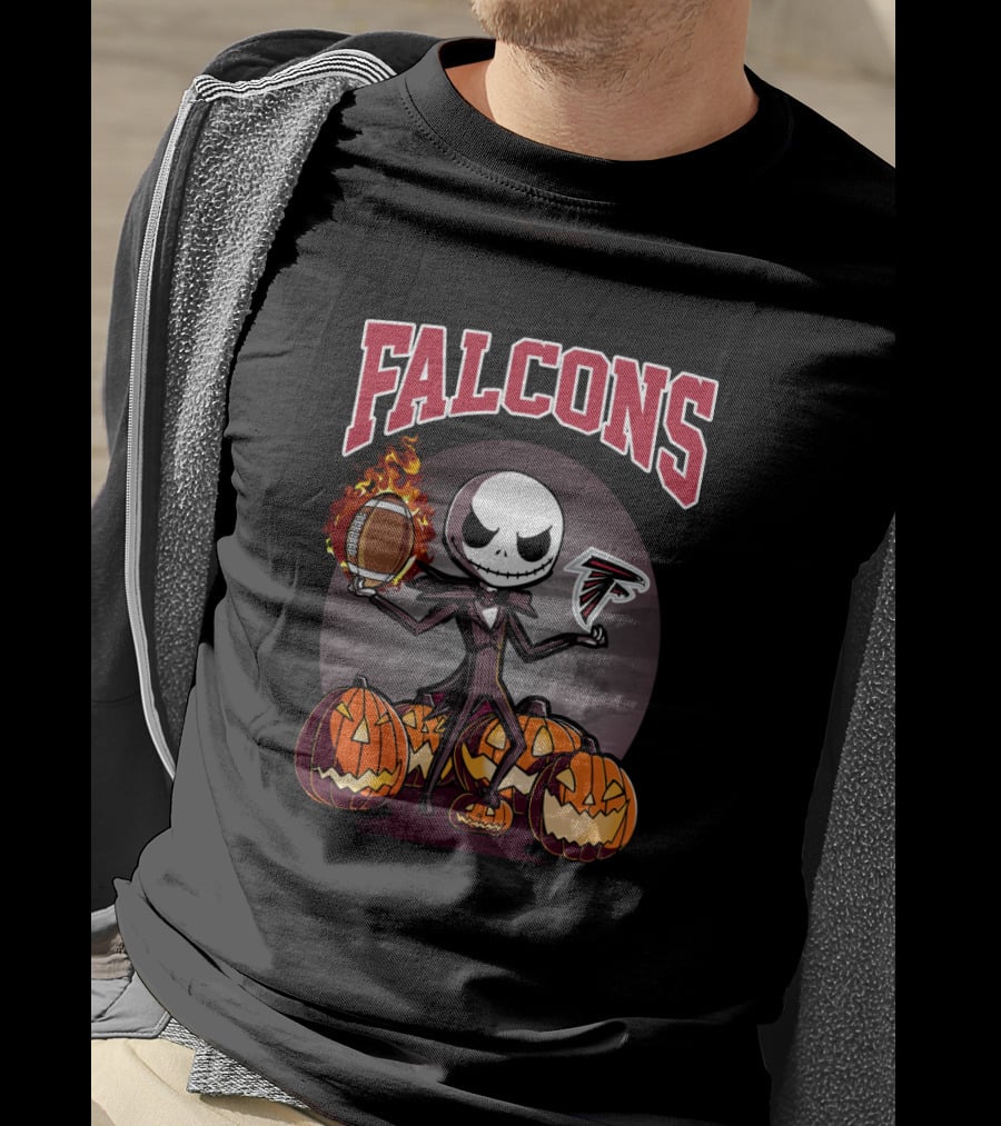 Falcons Jack Skellington Halloween Football Pumpkins T-Shirt