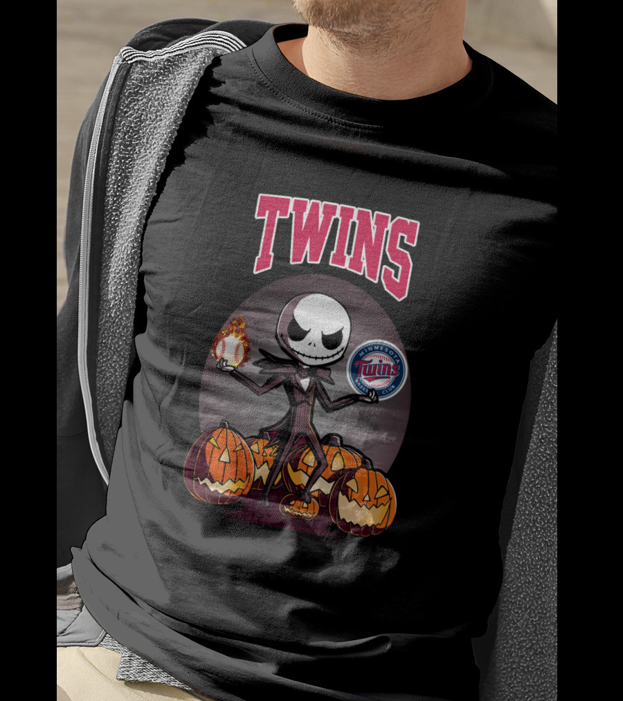 Twins Jack Skellington Pumpkins Minnesota Twins Baseball T-Shirt