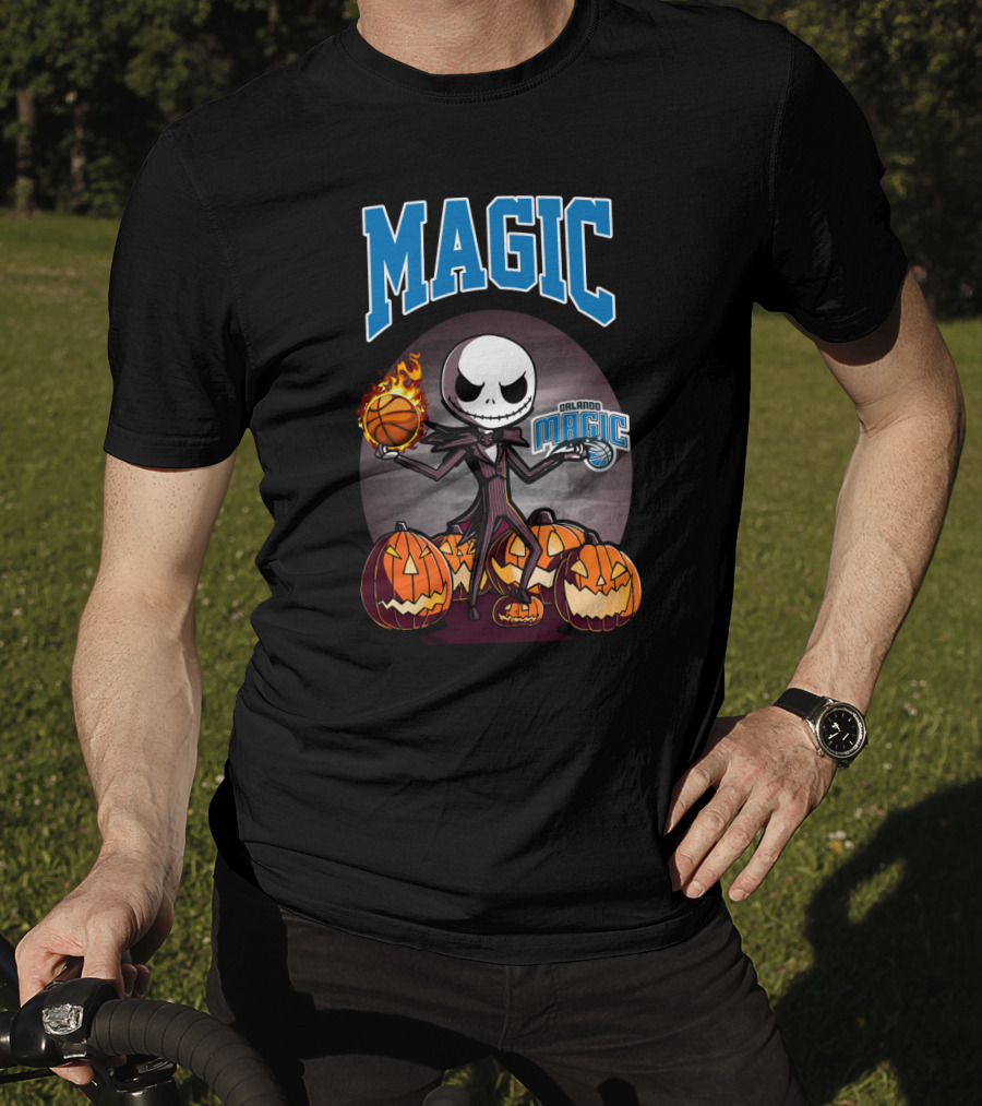 Orlando Magic Jack Skellington Halloween Basketball Pumpkins T-Shirt