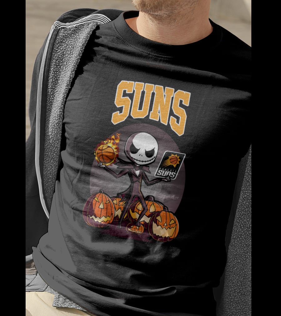 Jack Skellington Halloween Suns Basketball Phoenix Pumpkins T-Shirt
